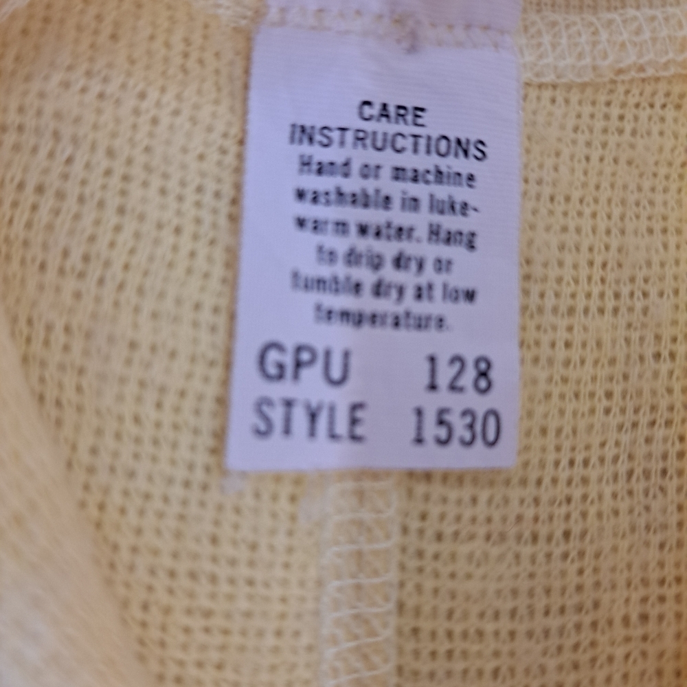 Vtg Fleece One Piece Baby Sleep Sack Yellow Teddy Bear 3-6 Months Collectible - Picture 4 of 8